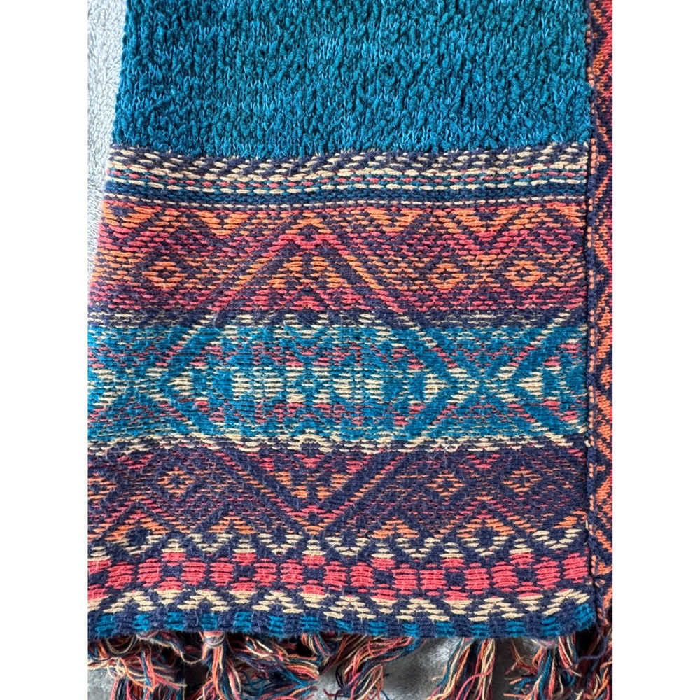 Ruby Rd Women 1X Boho Aztec Fringe Cardigan Sweater Southwestern Festival - Picture 9 of 10